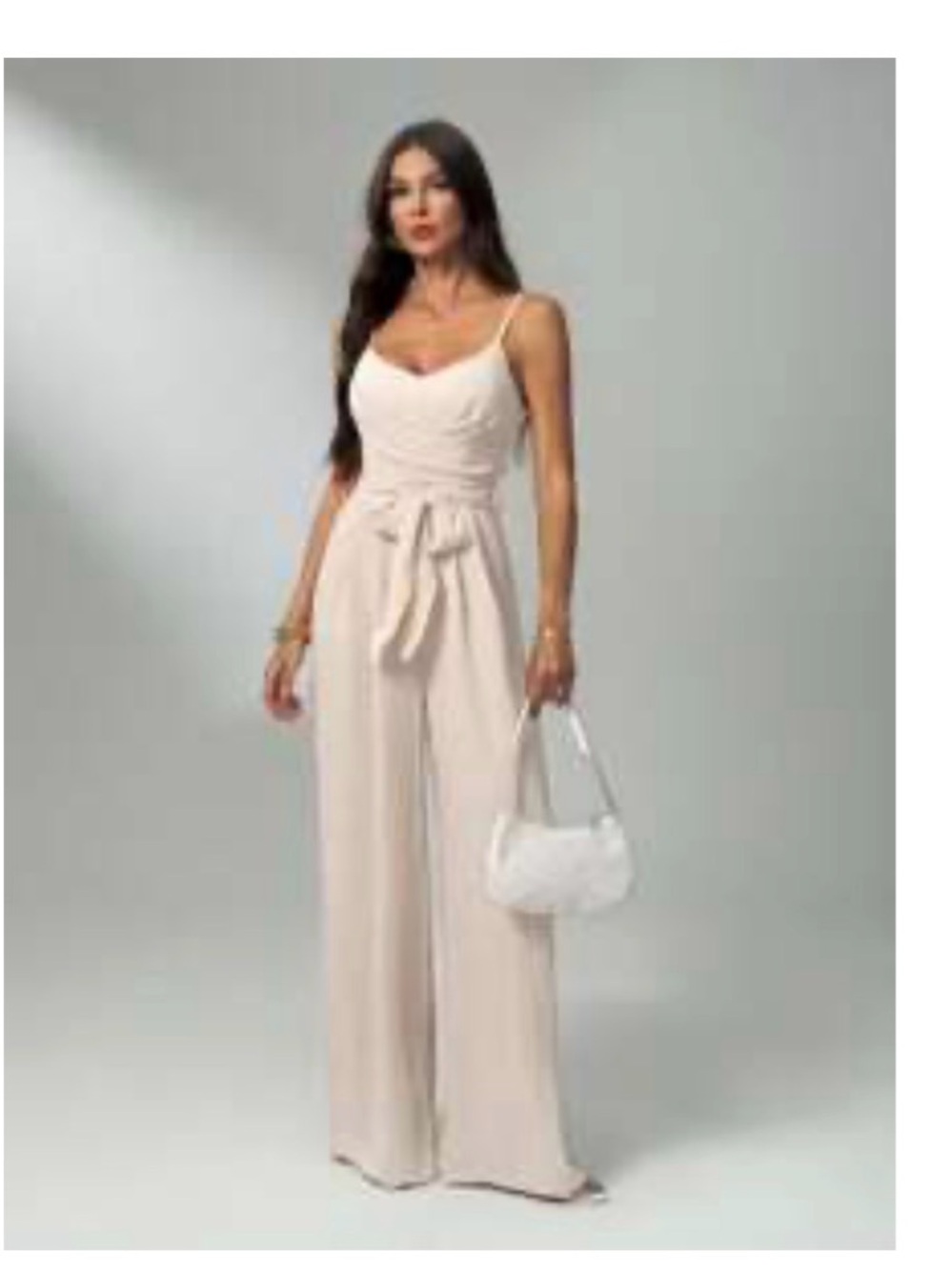 Women's Sleeveless Tie-Waist Jumpsuit Romper in Blush